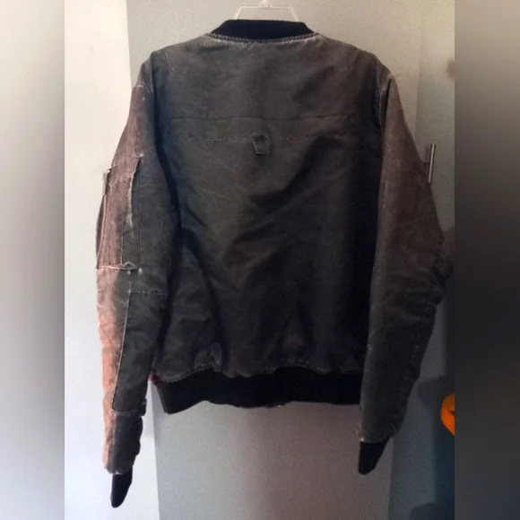 Eleven Paris stonewash Grey Bis Bomber Jacket sz L, Retro, urban - Picture 3 of 7